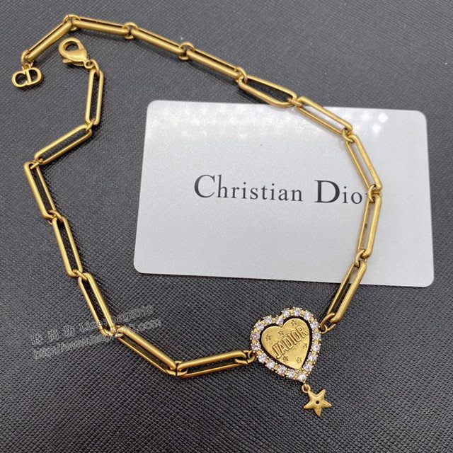 Dior飾品 迪奧經典熱銷款復古金色項鏈  zgd1220